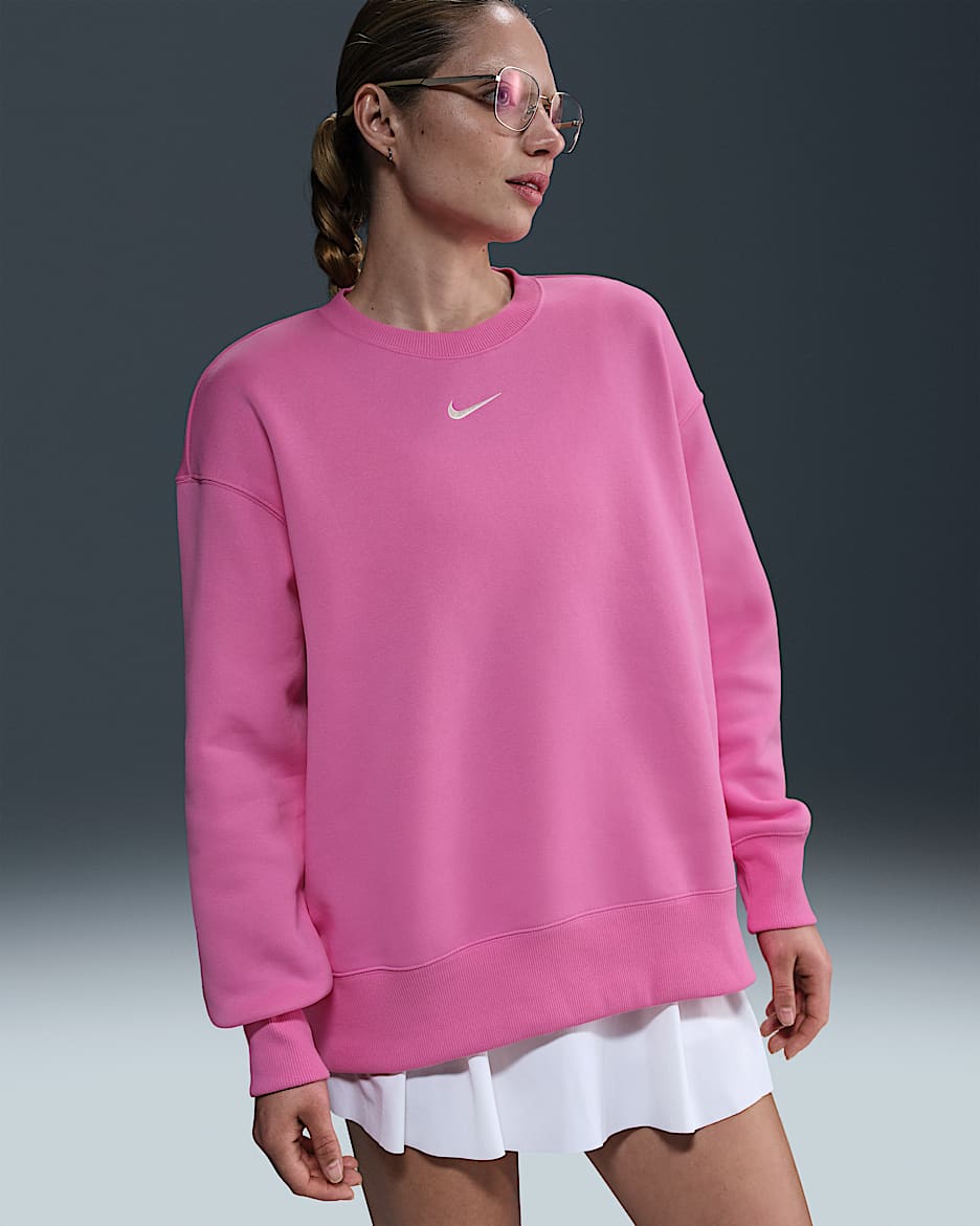 Nike Sportswear Phoenix Fleece Women's Oversized Crew-Neck Sweatshirt - Playful Pink/Sail