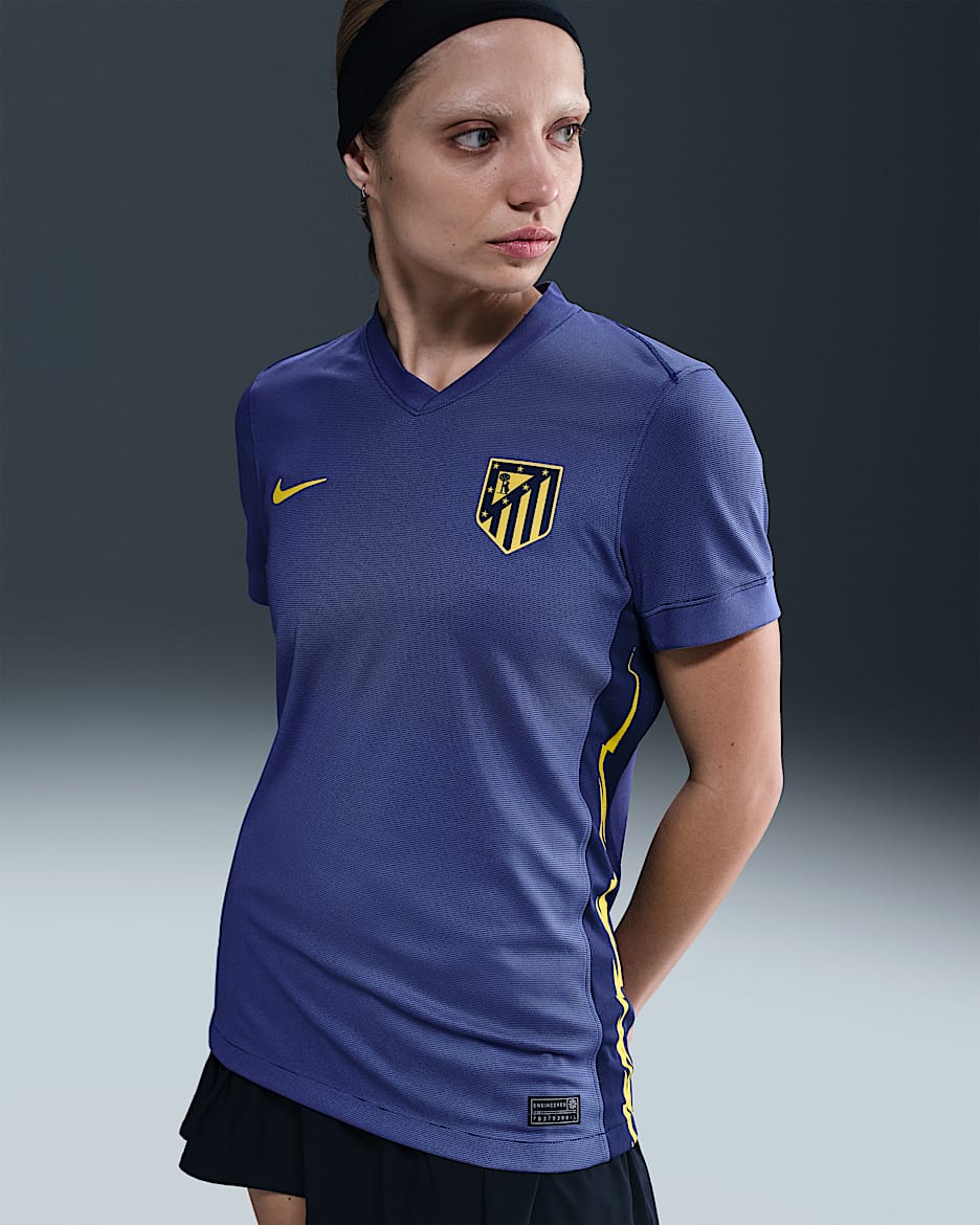 Atlético Madrid 2025/26 Stadium Away Women's Nike Dri-FIT Football Replica Shirt - Binary Blue/Dark Purple Dust/Vibrant Yellow
