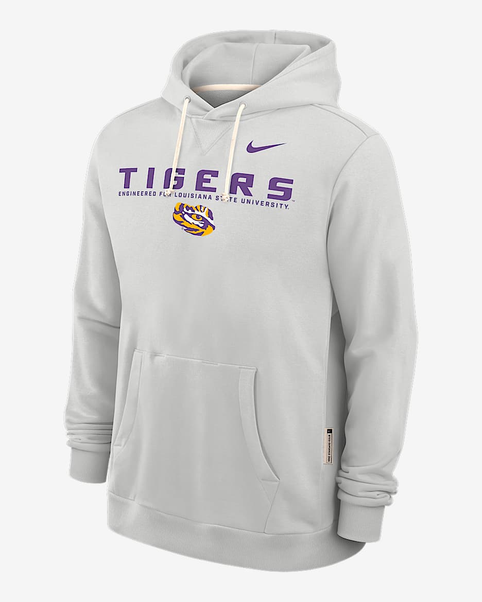 LSU Sideline Men's Nike Dri-FIT College Pullover Hoodie - Grey