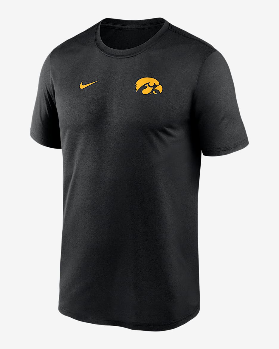 Playera universitaria Nike Dri-FIT para hombre Iowa Sideline Legend Small Logo - Negro