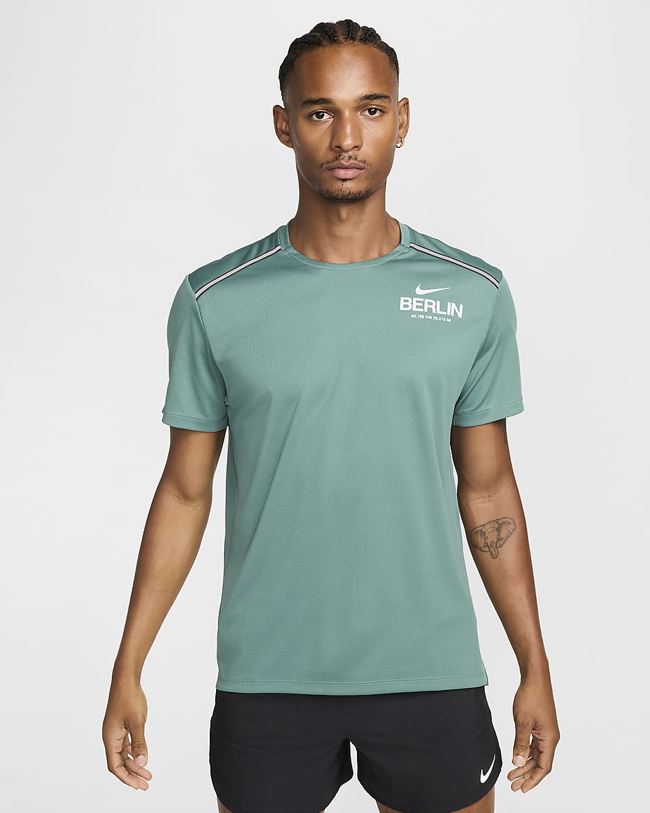 Nike Miler Kurzarm-Laufoberteil (Herren) - Bicoastal