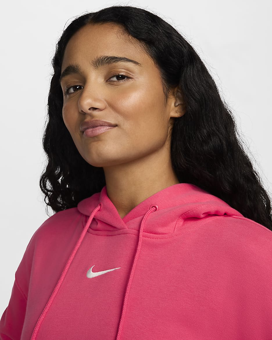 Sudadera con gorro sin cierre de French Terry oversized para mujer Nike Sportswear Phoenix Fleece - Rosa margarita/Vela