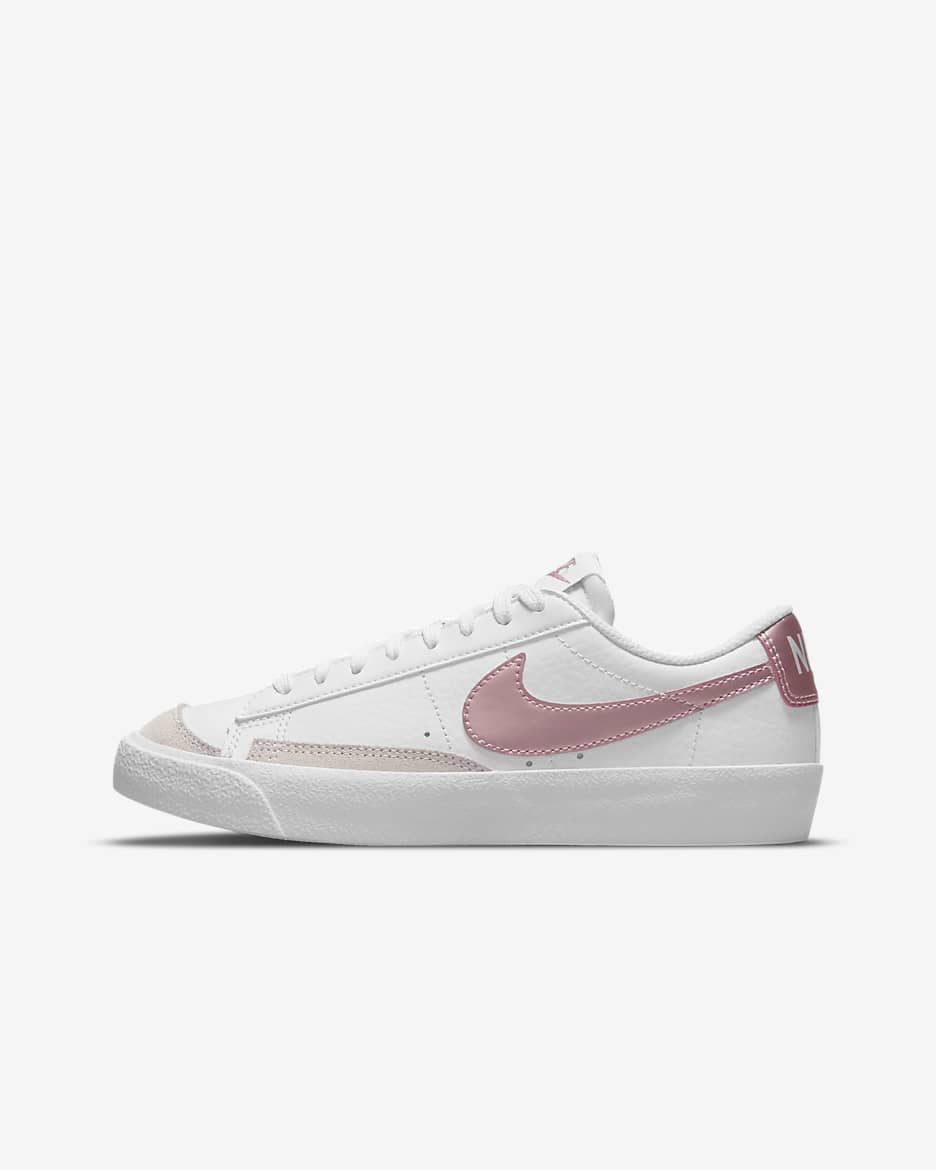 Nike Blazer 低筒 '77 大童鞋款 - 白色/白色/Pink Glaze