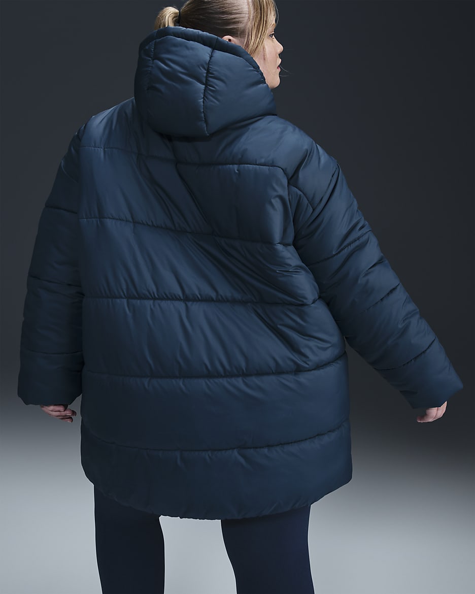 Nike Sportswear Classic Puffer Women's Therma-FIT Loose Parka (Plus Size) - Armoury Navy/White