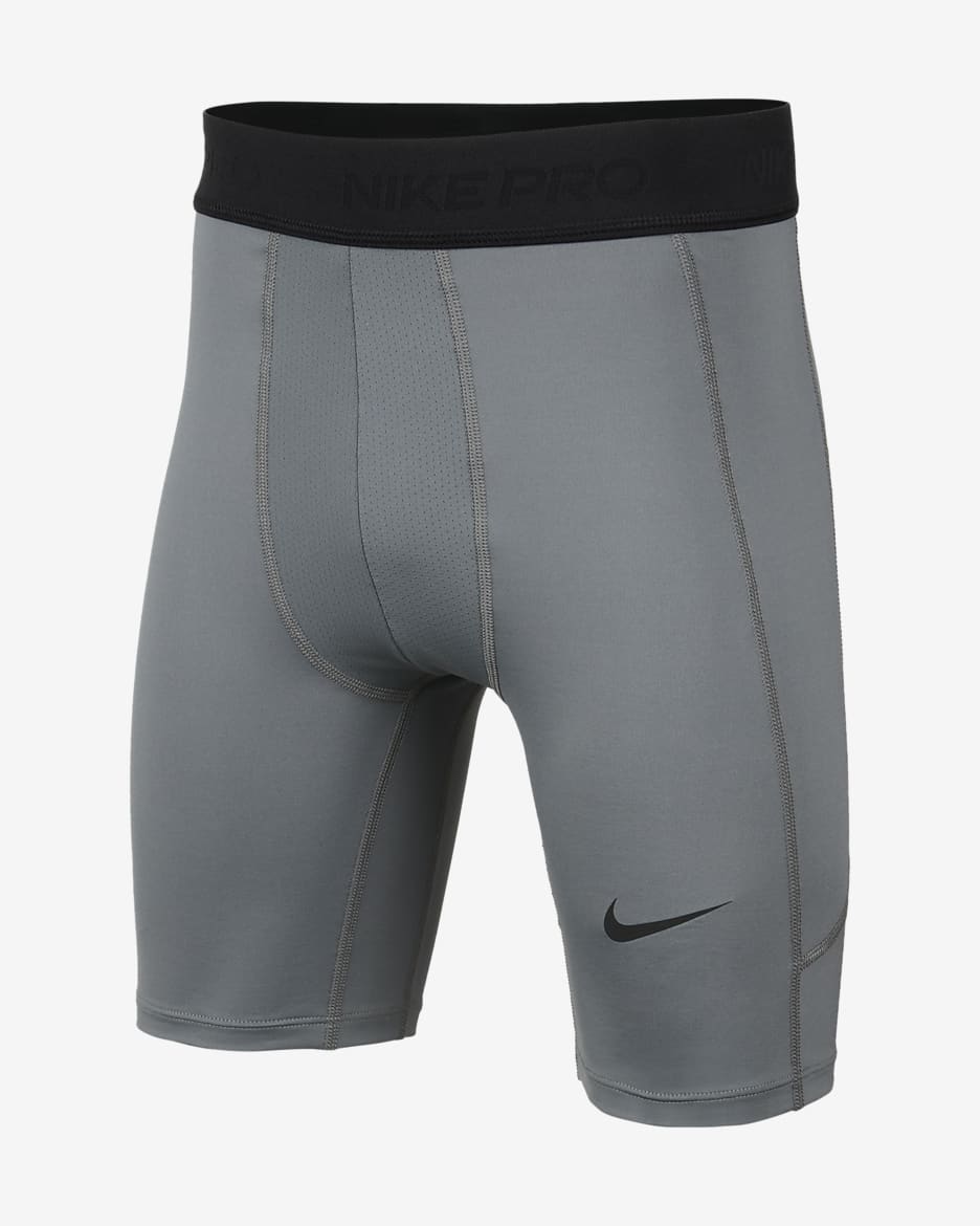 Shorts Dri-FIT para niño talla grande (talla amplia) Nike Pro - Gris humo/Gris humo/Negro