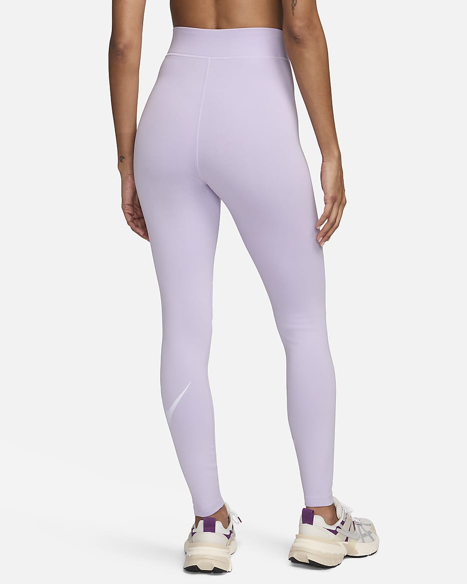 Leggings de cintura alta con gráficos para mujer Nike Sportswear Classics - Bruma violeta/Blanco