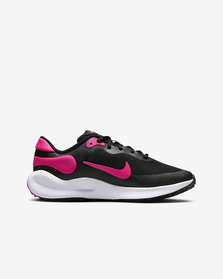 Běžecké boty Nike Revolution 7 pro větší děti - Černá/Bílá/Hyper Pink