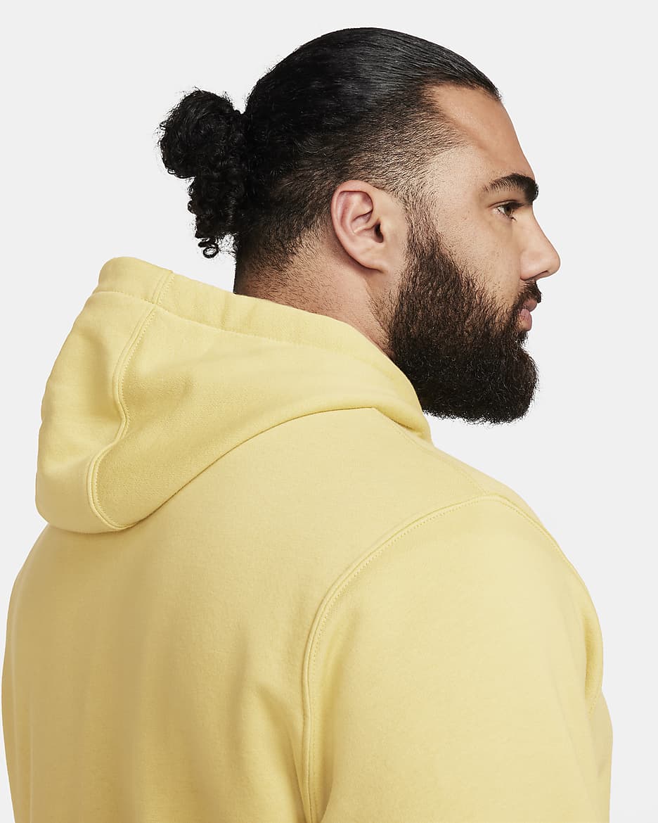 Nike Sportswear Club Fleece Pullover Hoodie - Buff Gold/Buff Gold/White