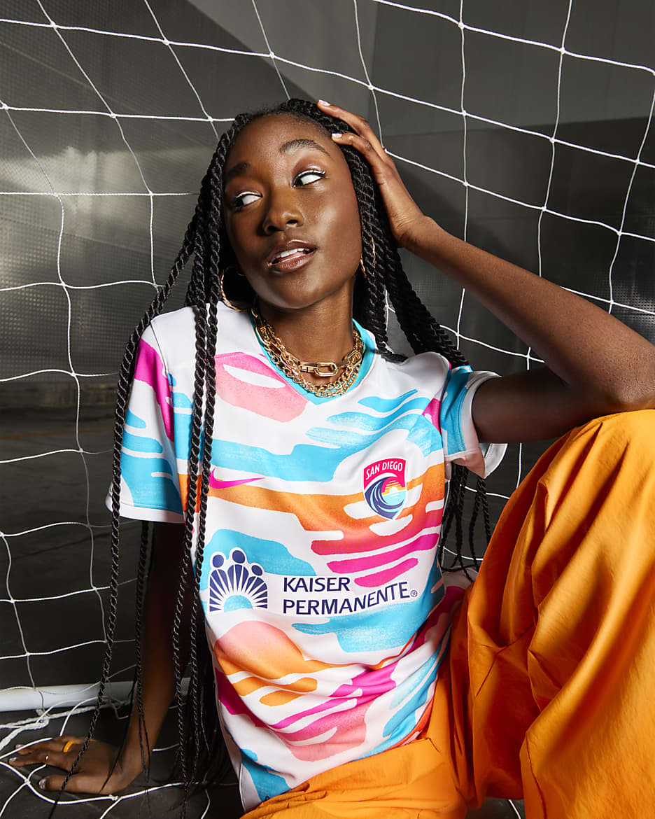 Jersey Nike Dri-FIT de la NWSL replica del San Diego Wave FC local 2024 Stadium para mujer - Blanco