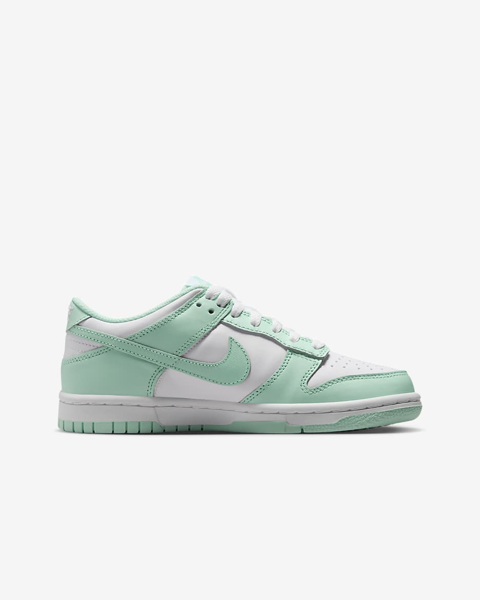 Nike Dunk Low Big Kids' Shoes - White/Mint Foam