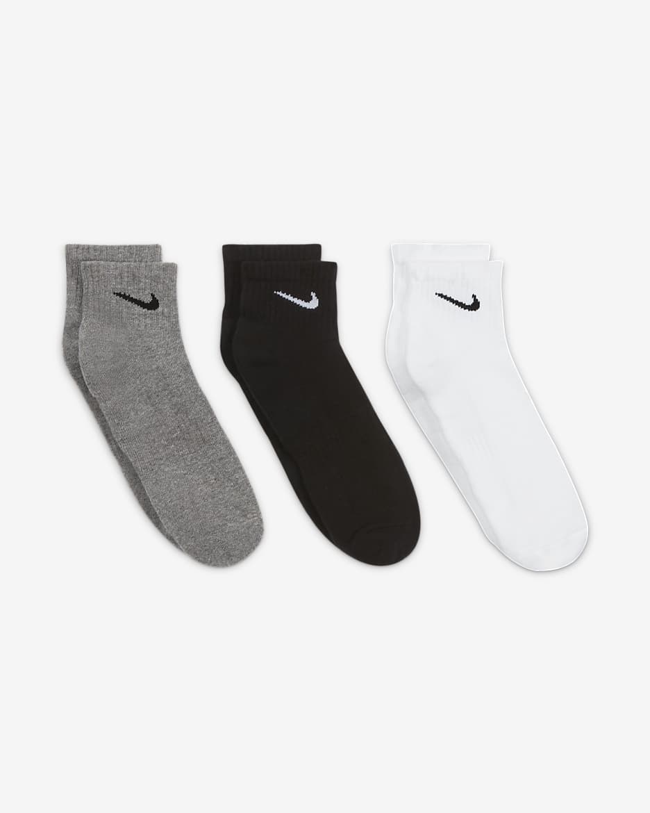 Meias de treino pelo tornozelo Nike Everyday Cushioned (3 pares) - Multicolor