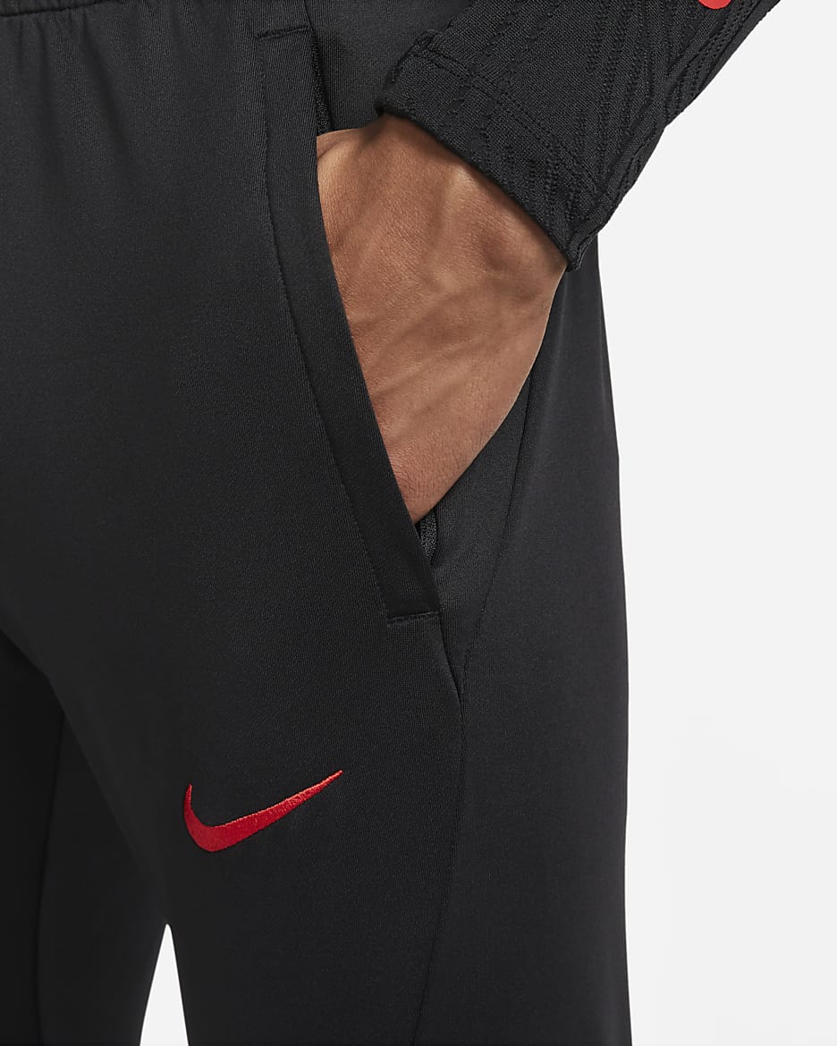 U.S. Strike Men's Nike Dri-FIT Knit Soccer Pants - Black/Speed Red