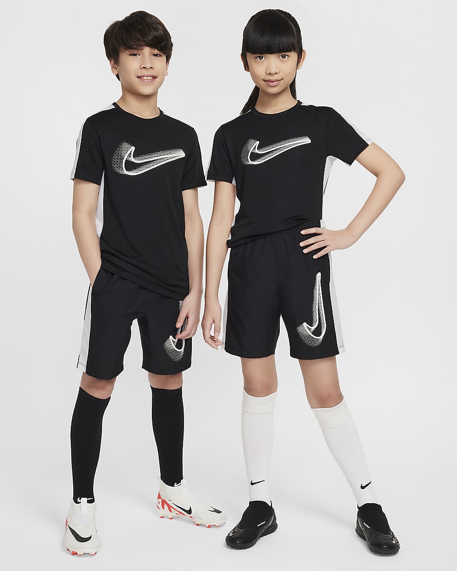 Nike Academy23 Big Kids' Soccer Shorts - Black/White/White