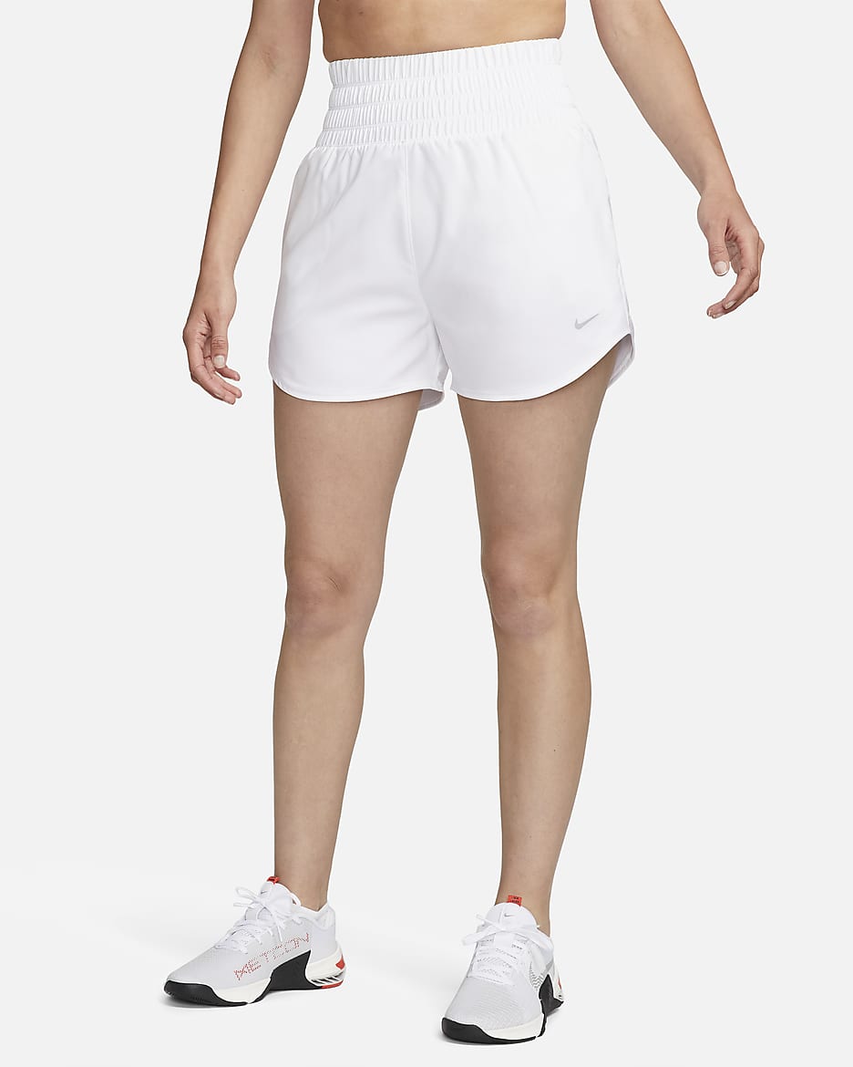 Shorts con forro de ropa interior Dri-FIT de tiro ultraalto de 8 cm para mujer Nike One - Blanco