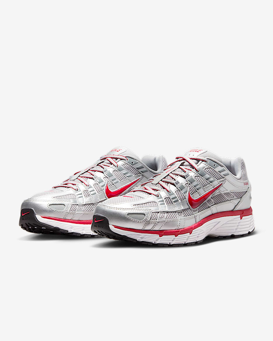 Nike P-6000 Shoes - Metallic Silver/Flat Silver/Cool Grey/Gym Red