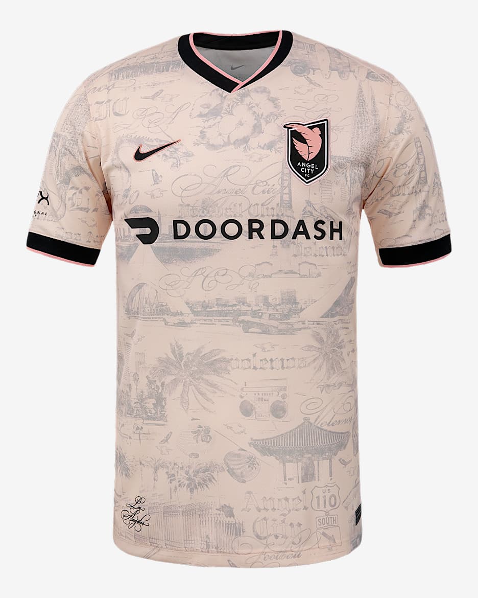 Angel City FC 2025 Stadium Away Men's Nike Dri-FIT NWSL Replica Jersey - Light Soft Pink/Atmosphere Grey