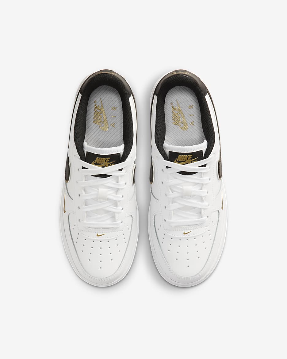 Nike Air Force 1 LV8 Big Kids' Shoes - White/Metallic Gold/White/Black