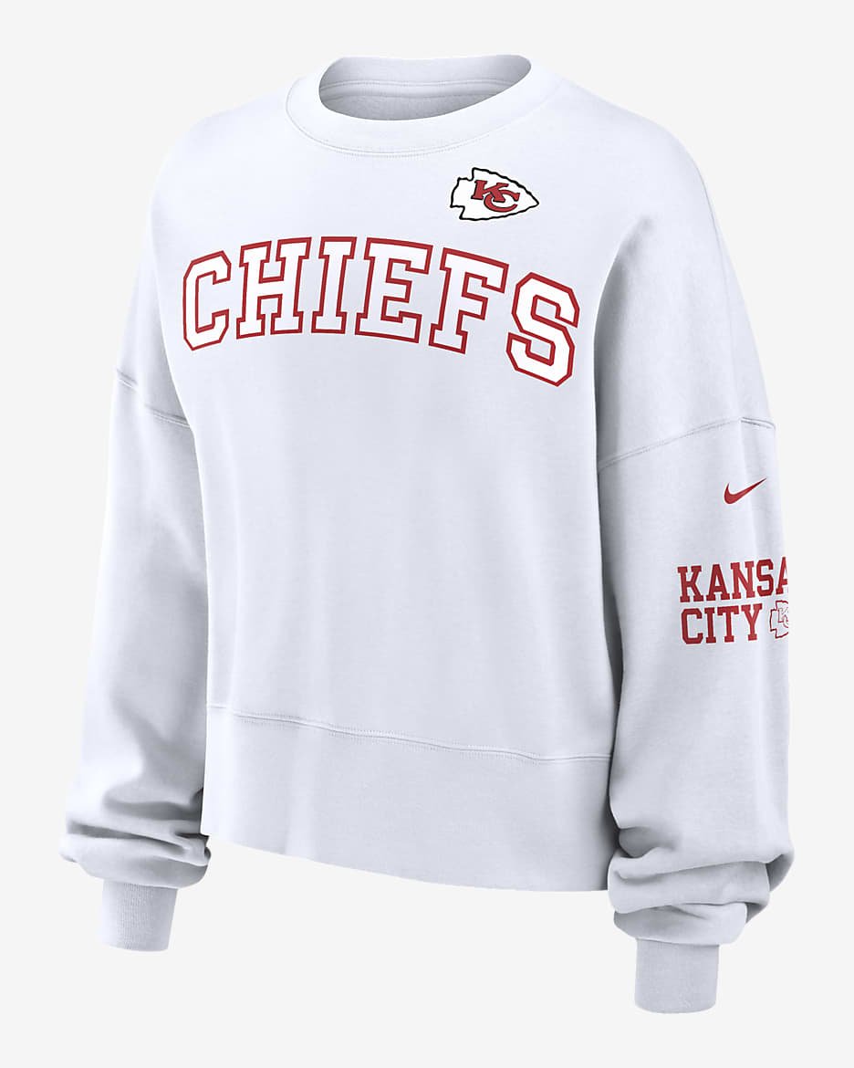 Kansas City Chiefs Women's Nike NFL Pullover Crew - White