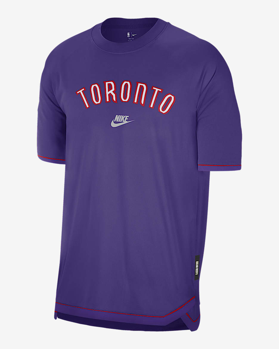 Toronto Raptors Hardwood Classics Men's Nike Dri-FIT NBA Short-Sleeve Pregame Top - Field Purple