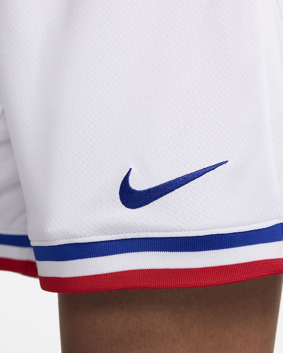 Γυναικείο ποδοσφαιρικό σορτς Nike Dri-FIT Replica εντός έδρας Γαλλία 2024 Stadium - Λευκό/Bright Blue