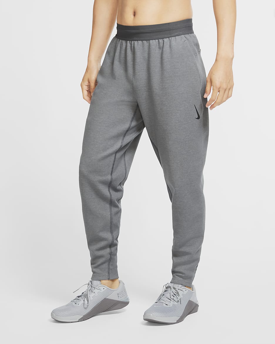 Pantalones para hombre Nike Yoga - Gris hierro/Jaspeado/Negro