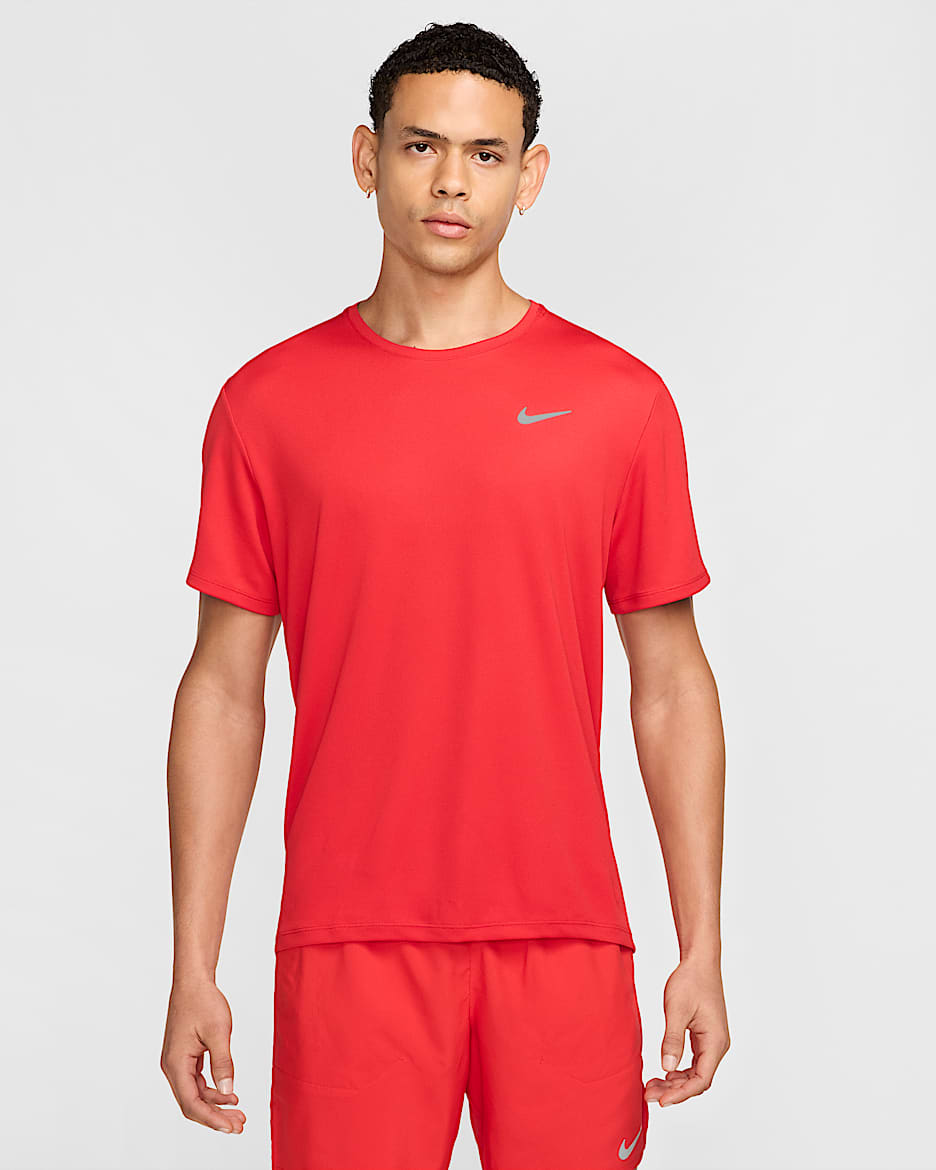Nike Miler Men's Dri-FIT UV Short-Sleeve Running Top - University Red