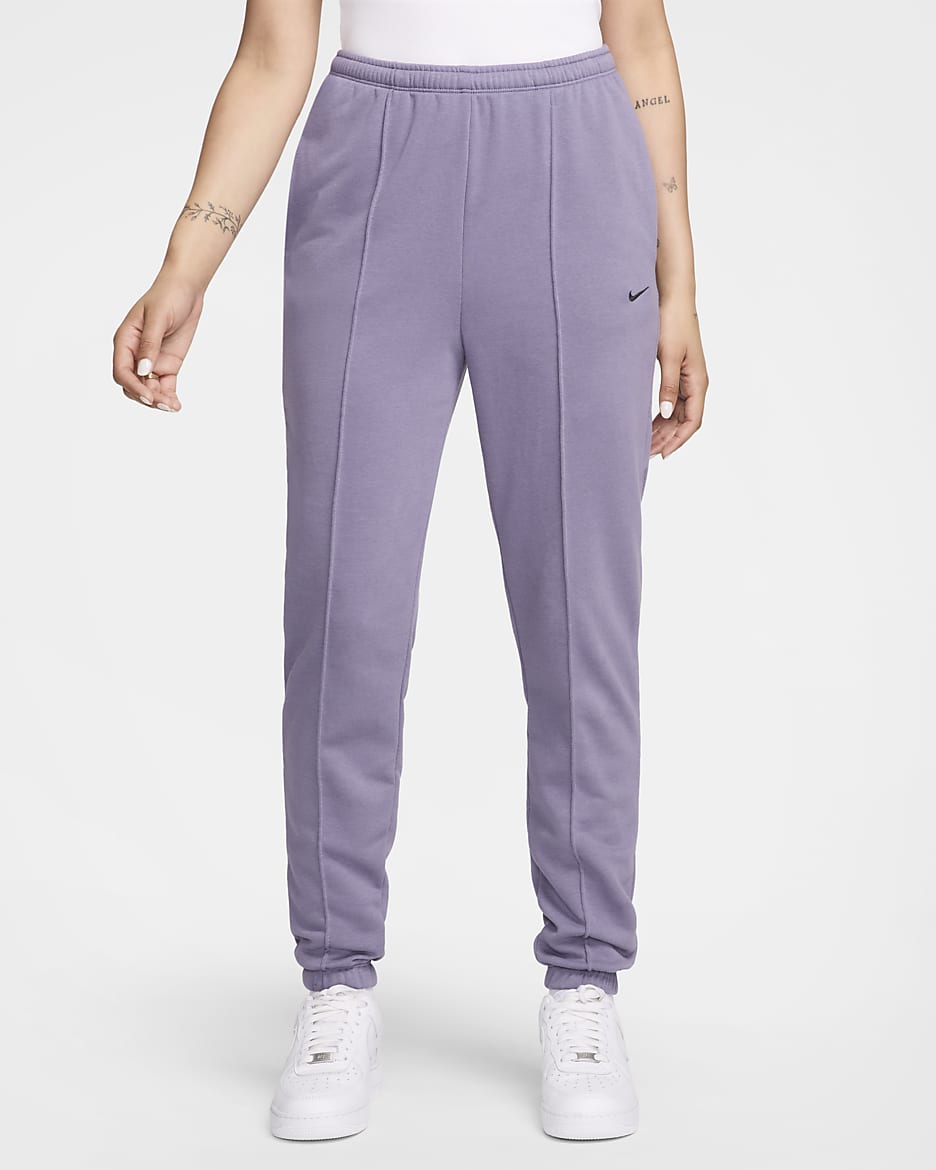 Nike Sportswear Chill Terry French Terry-Trainingshose mit hohem Taillenbund für Damen - Daybreak/Schwarz