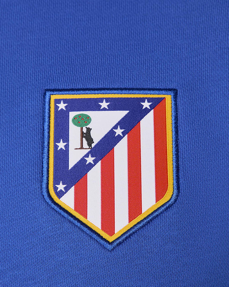 Felpa pullover da calcio in French Terry con cappuccio Nike Atlético de Madrid Club da uomo – Home - Game Royal/Light Crimson