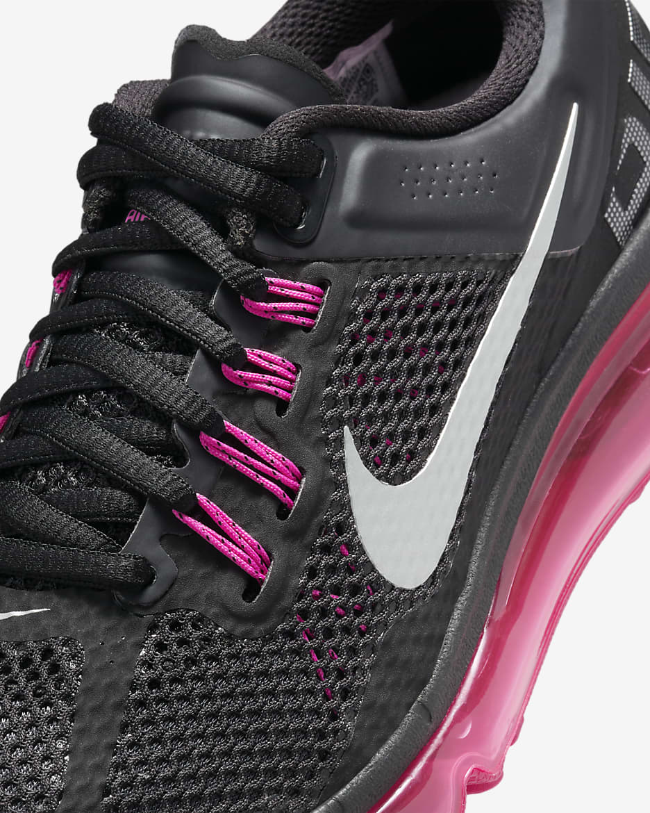 Nike Air Max 2013 Older Kids' Shoes - Black/Dark Grey/Fusion Pink/Metallic Silver