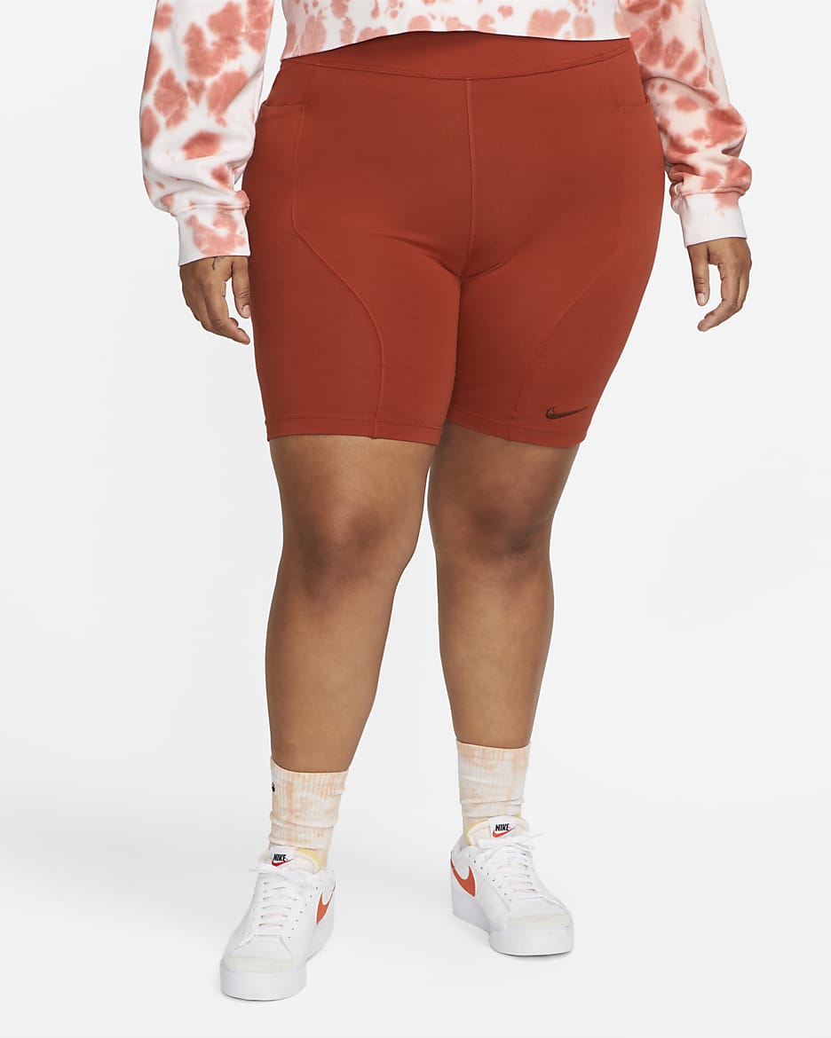 Nike Sportswear Everyday Modern Women's High-Waisted Bike Shorts (Plus Size) - Cinnabar/Oxen Brown