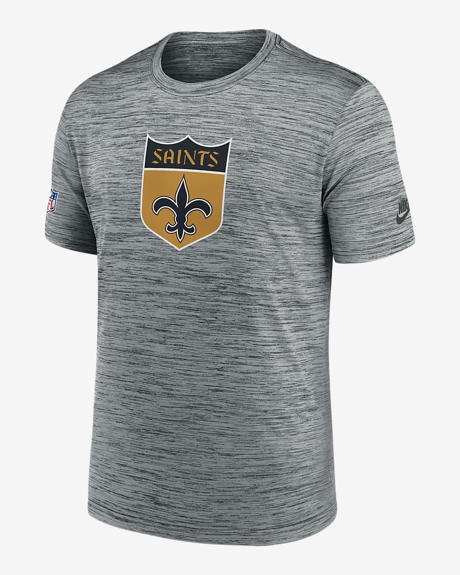 Playera Nike Dri-FIT de la NFL para hombre New Orleans Saints Sideline Velocity - Gris jaspeado