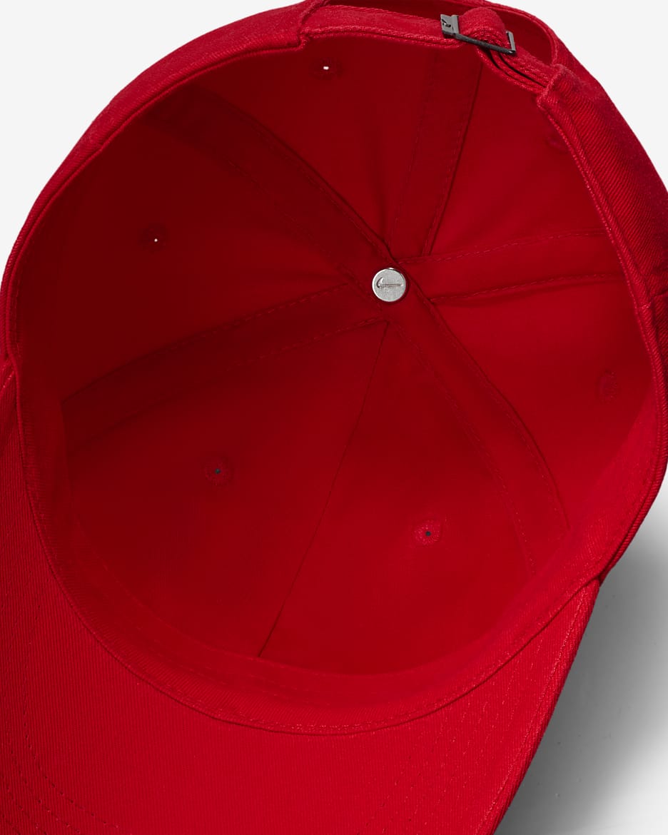 Nike Club Futura ustrukturert, vasket caps til barn - University Red/Hvit