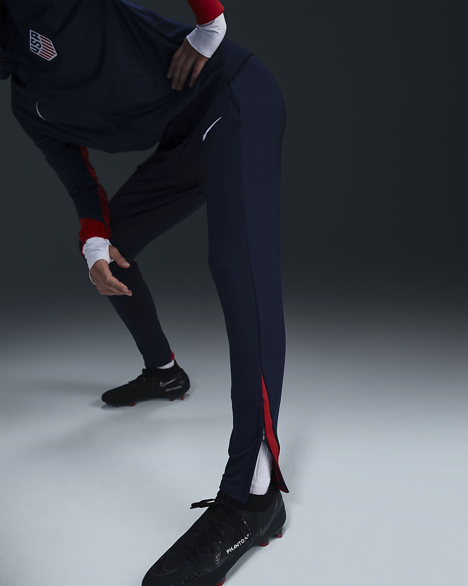 USMNT Strike Women's Nike Dri-FIT Soccer Knit Pants - Obsidian/Sport Red/White