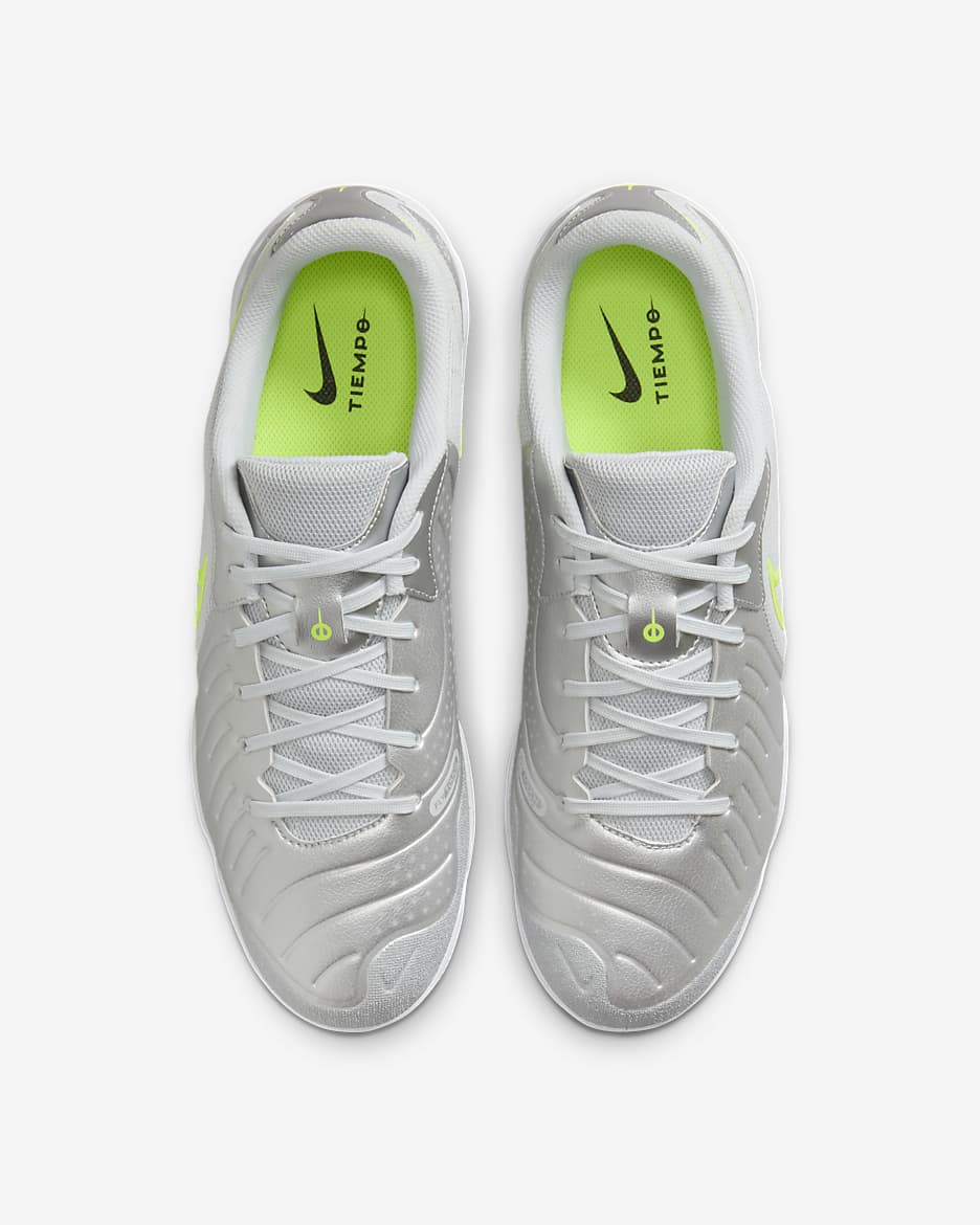 Nike Tiempo Legend 10 Academy Indoor Court Low-Top Football Shoes - Metallic Silver/Volt/White