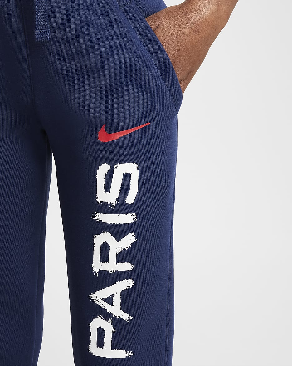 Pantaloni jogger da calcio Nike Paris Saint-Germain Club Fleece – Ragazzo - Midnight Navy/University Red