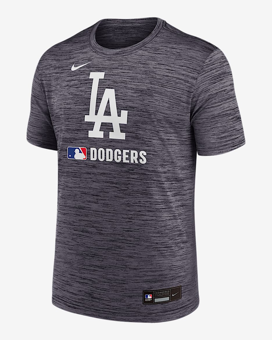 Playera Nike Dri-FIT de la MLB para hombre Los Angeles Dodgers Authentic Collection Velocity - Negro