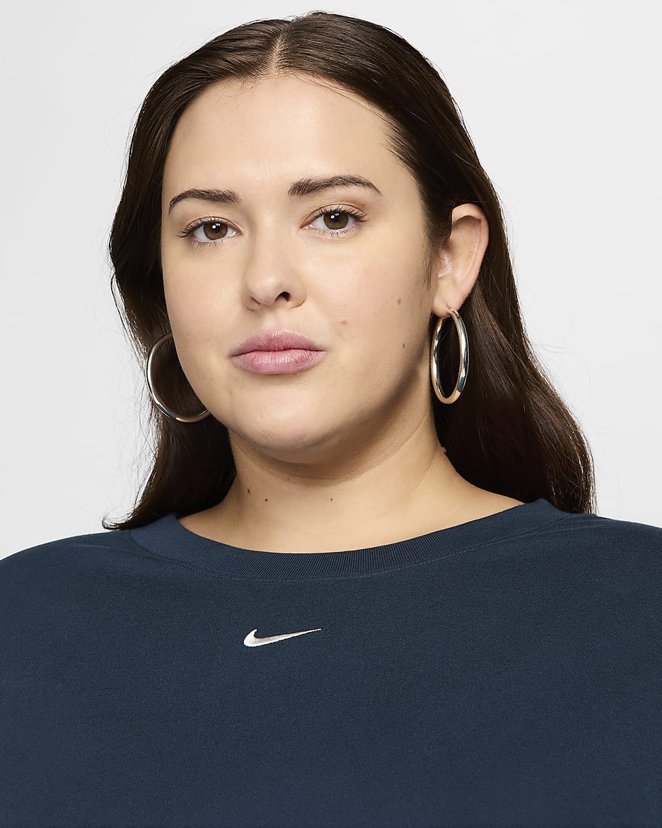 Nike Sportswear Essential Women's Short-Sleeve T-Shirt Dress (Plus Size) - Armory Navy/Sail