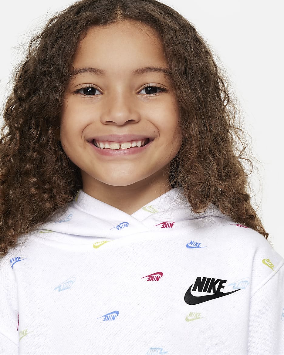 Sudadera con gorro para niños talla pequeña Nike Pullover Hoodie - Blanco