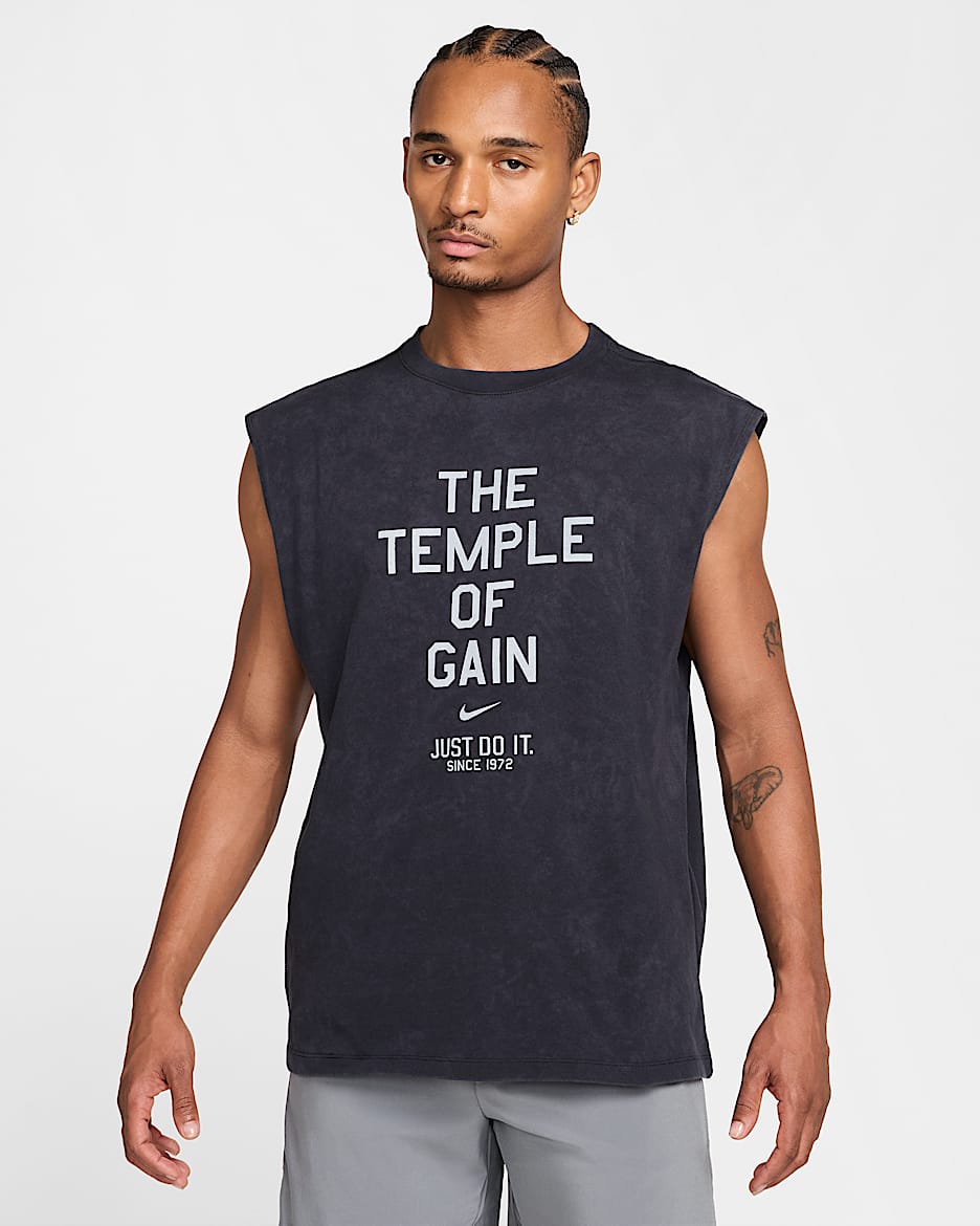 Męski T-shirt bez rękawów Nike - Czerń