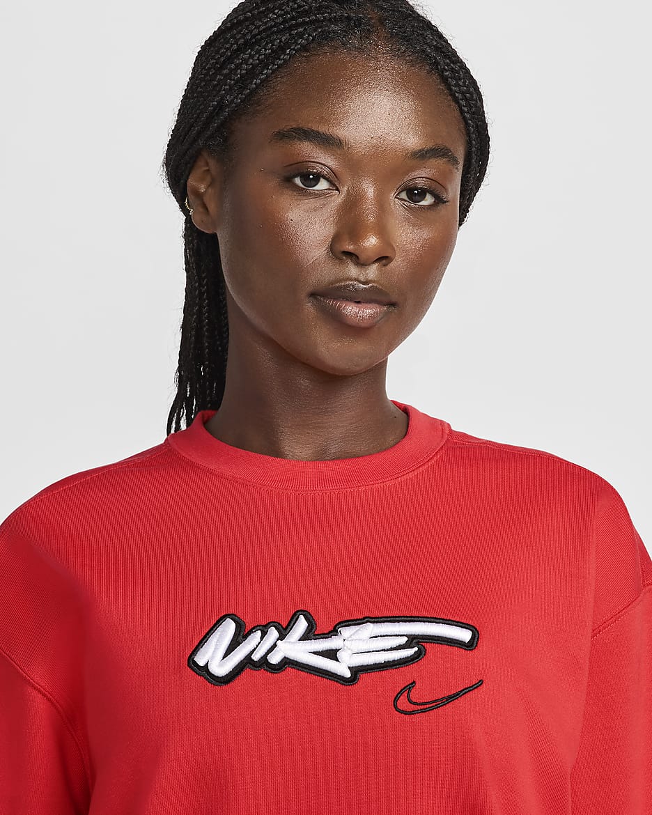 Nike Sportswear Breaking weites Oberteil aus French Terry (Damen) - Light Crimson