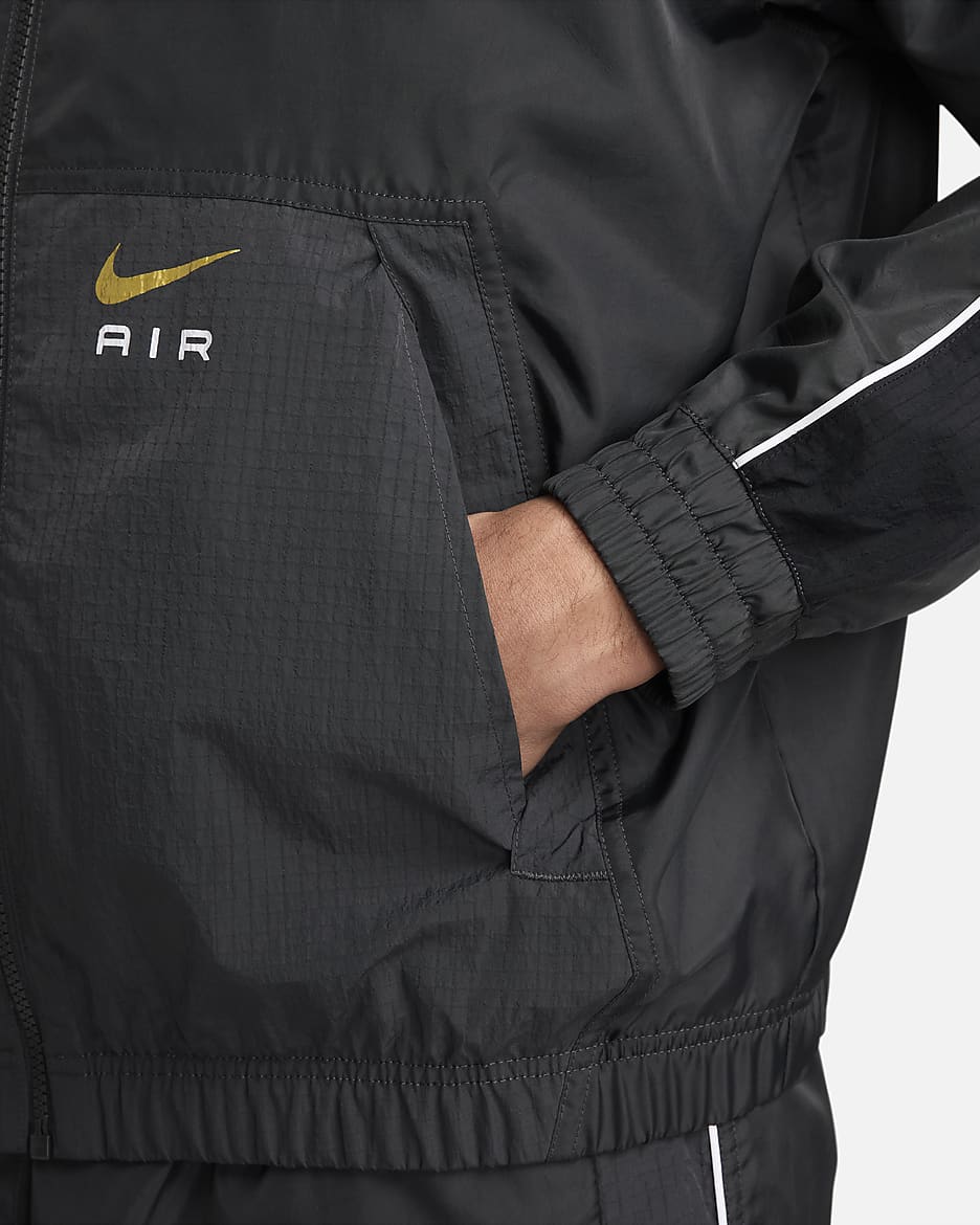 Nike Air Dokuma Erkek Antrenman Ceketi - Dark Smoke Grey/Siyah