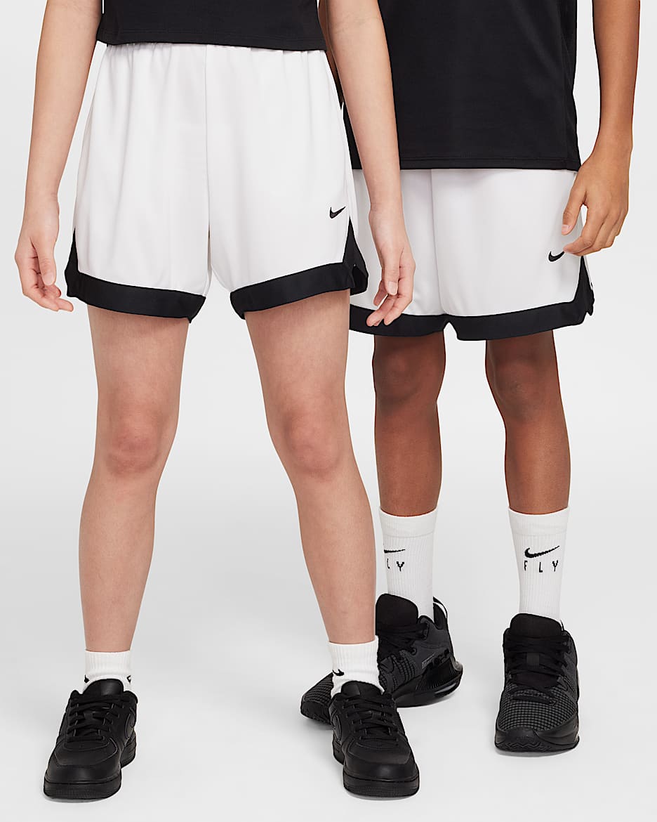 ナイキ コート ジュニア Dri-FIT 13cm バスケットボールショートパンツ - ホワイト/ブラック