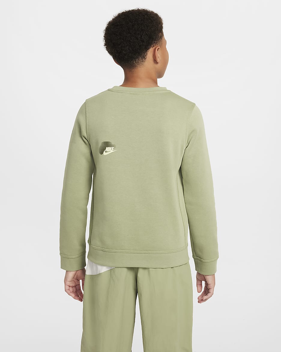 Nike Sportswear Standard Issue sweatshirt met ronde hals voor jongens - Oil Green