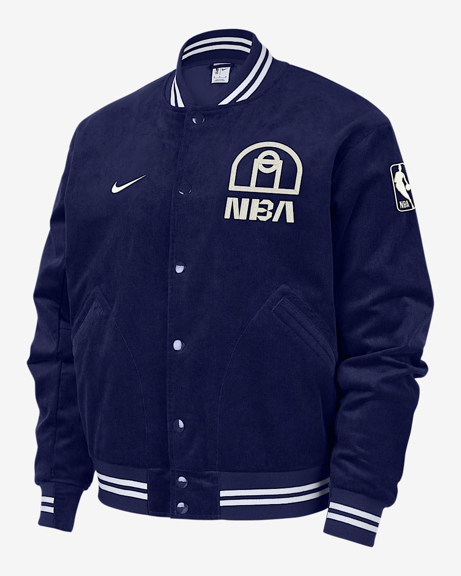 Team 31 Trend Men's Nike NBA Bomber Jacket - Blue Void/Blue Void/White