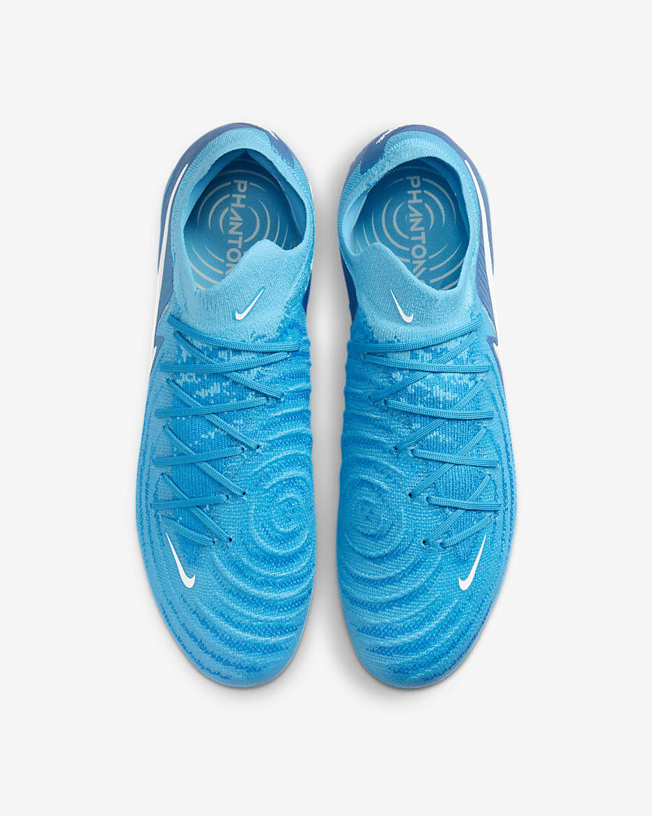 Nike Phantom GX 2 Elite AG Düşük Bilekli Krampon - Blue Fury/Beyaz