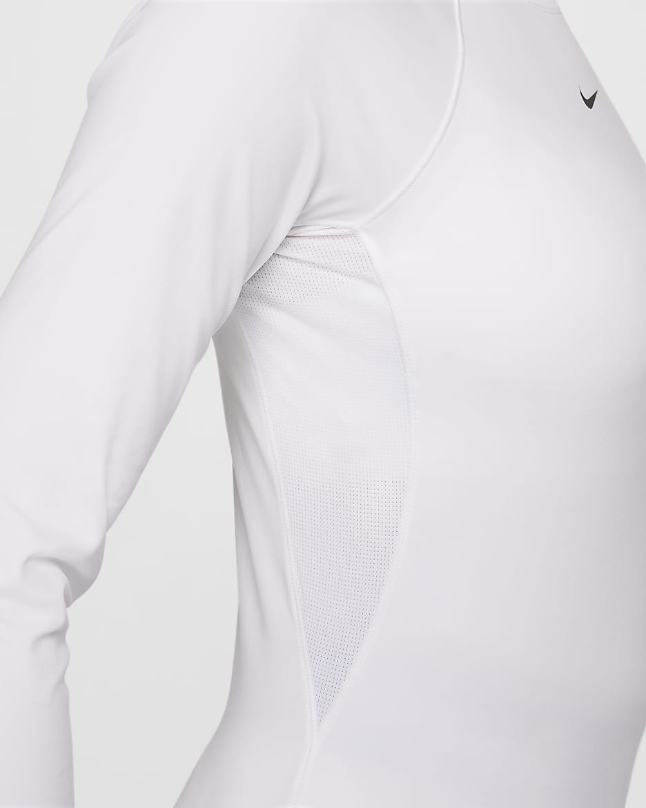 Playera de manga larga Dri-FIT para mujer Nike Pro - Blanco/Negro