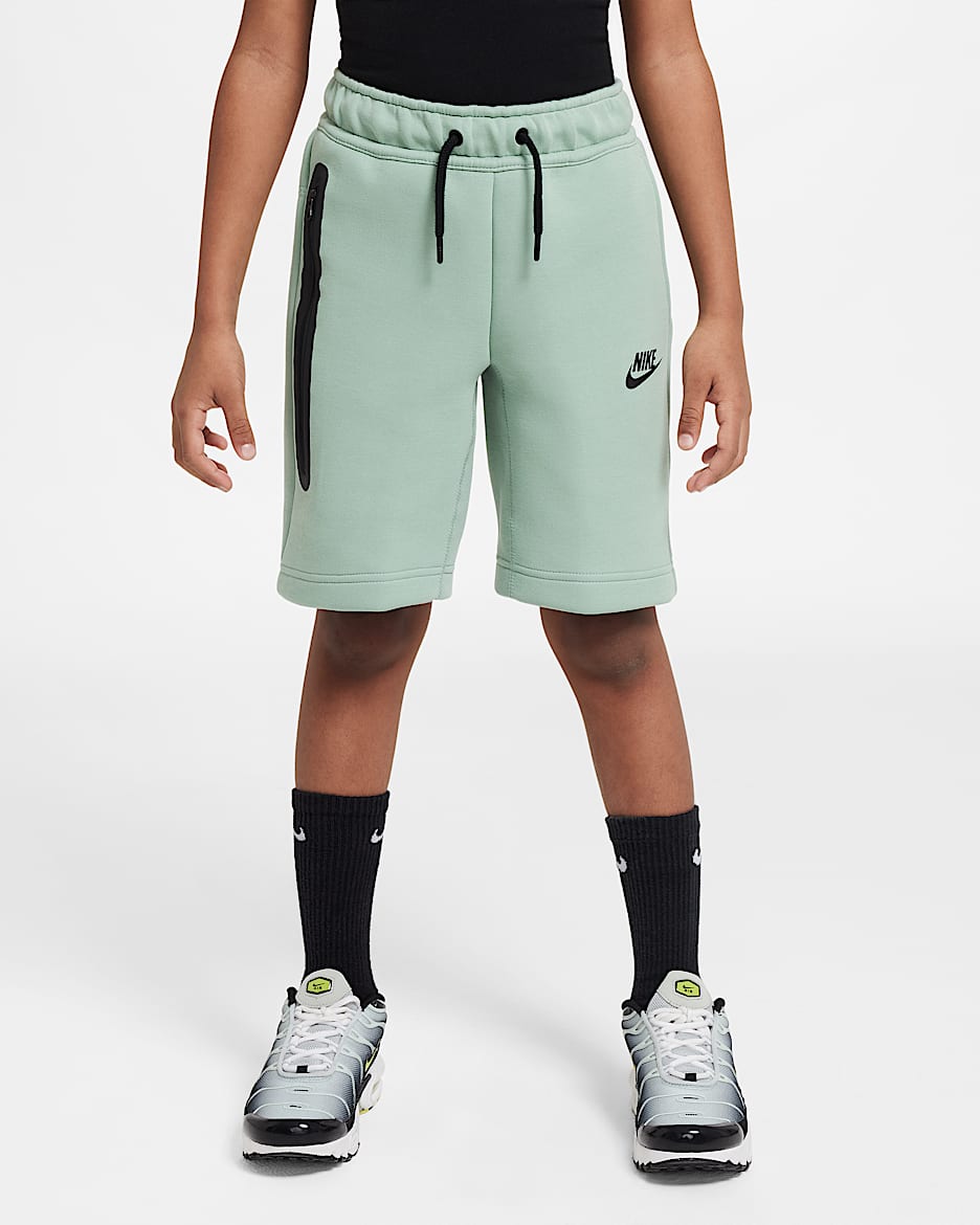Shorts Nike Tech Fleece för ungdom (killar) - Steam/Svart/Svart