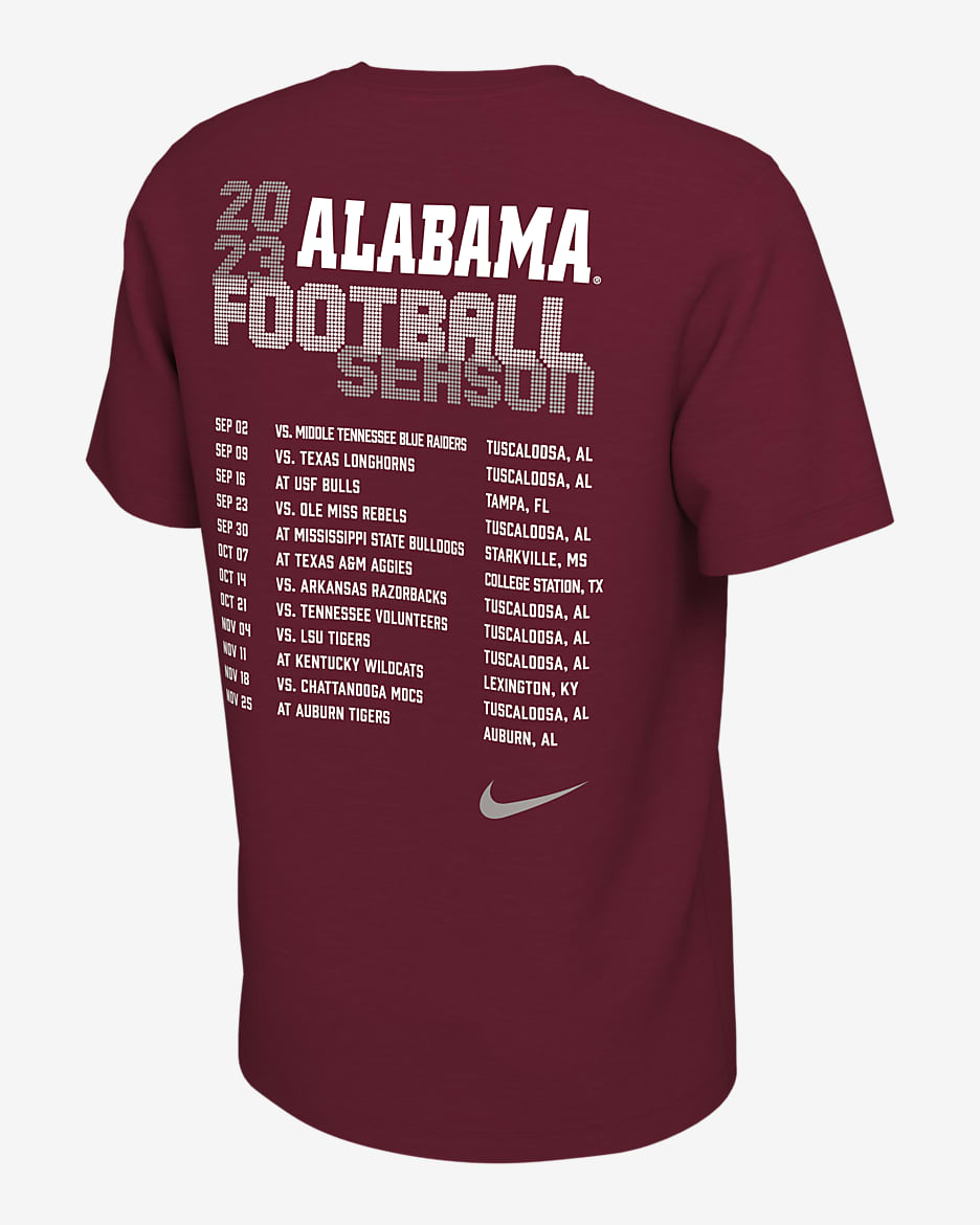 Alabama Schedule Men's Nike College T-Shirt - Team Crimson