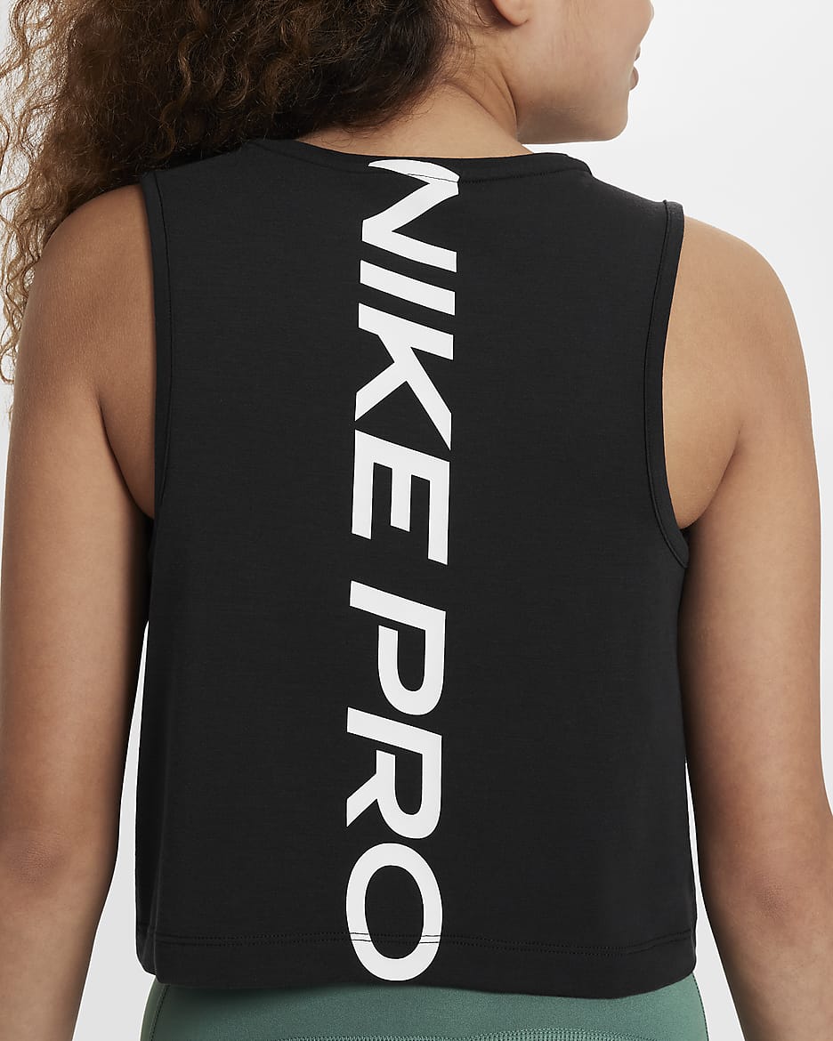 Nike Pro Girls' Dri-FIT Training Tank Top - Black/White