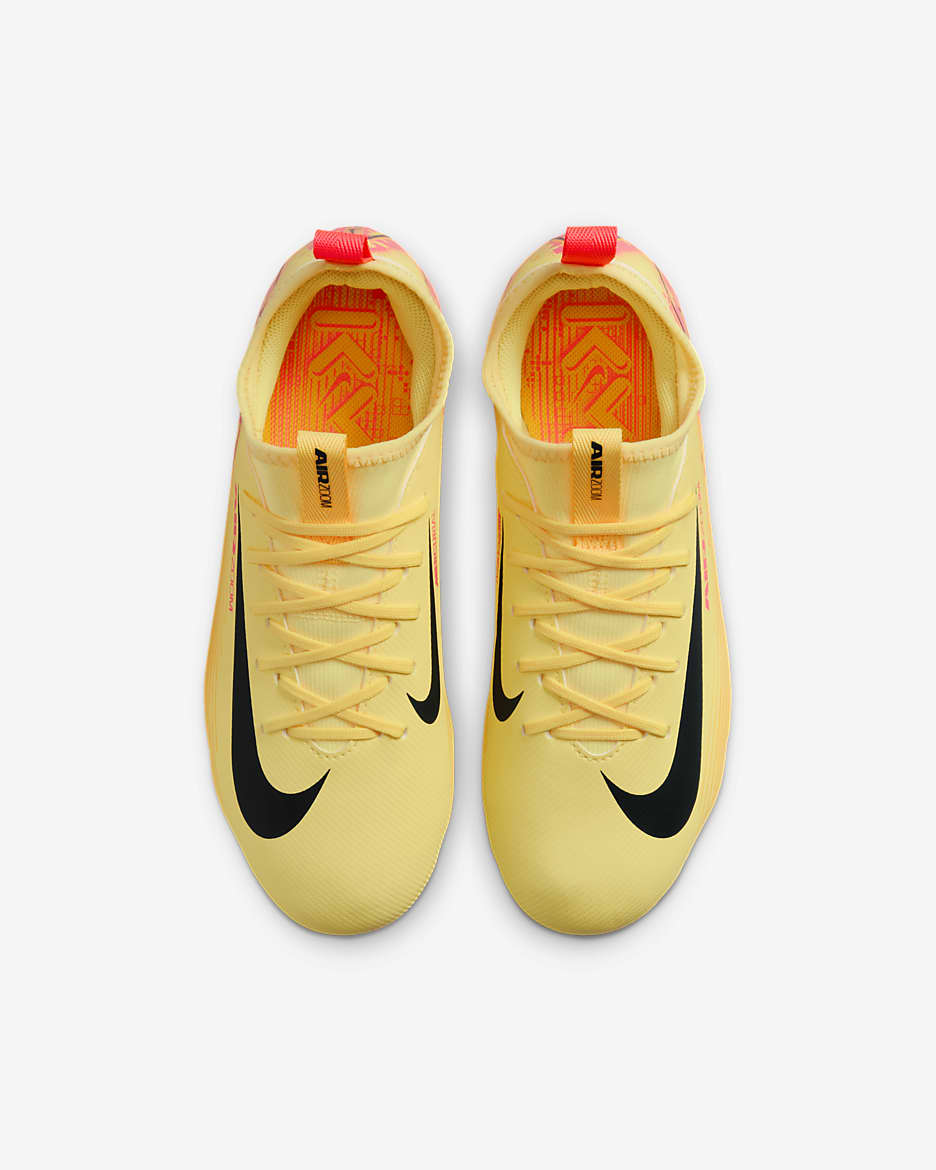 Nike Jr. Mercurial Vapor 16 Academy 'Kylian Mbappé' Older Kids' MG Low-Top Football Boot - Light Laser Orange/Armoury Navy